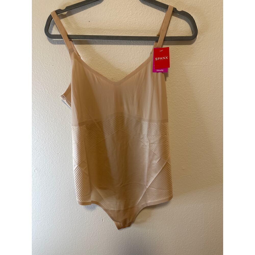 Spanx Invisible Cami Thong Bodysuit, Size 3X, Champagne Beige, NWT - Picture 2 of 7